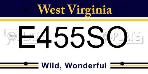 E455SO West Virginia License Plate