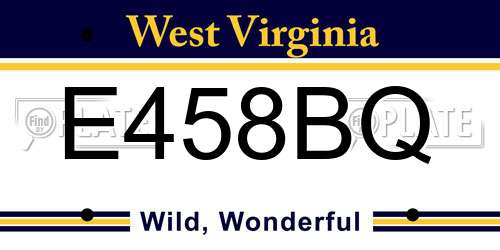 E458BQ West Virginia License Plate
