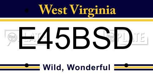 E45BSD West Virginia License Plate