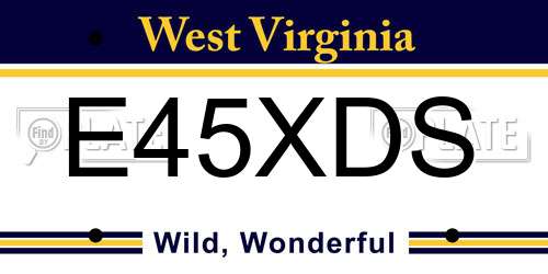 E45XDS West Virginia License Plate