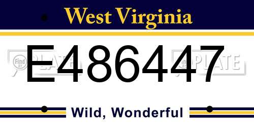 E486447 West Virginia License Plate