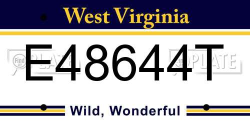 E48644T West Virginia License Plate
