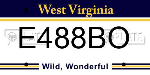 E488BO West Virginia License Plate