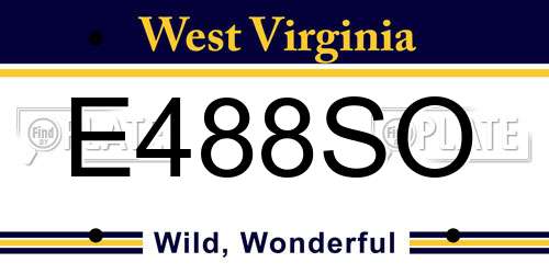 E488SO West Virginia License Plate