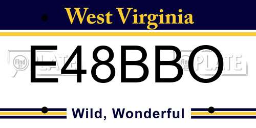 E48BBO West Virginia License Plate