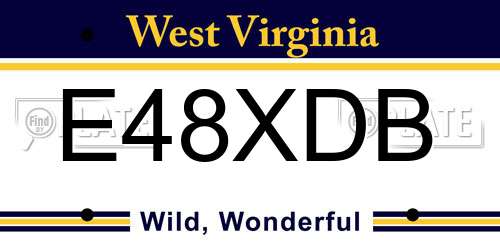 E48XDB West Virginia License Plate