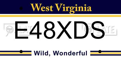 E48XDS West Virginia License Plate