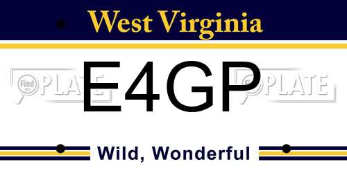 E4GP West Virginia License Plate