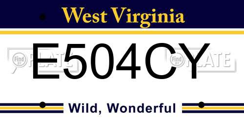 E504CY West Virginia License Plate