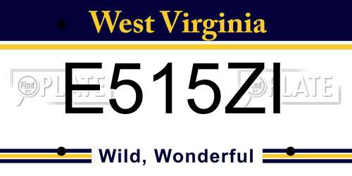 E515ZI West Virginia License Plate