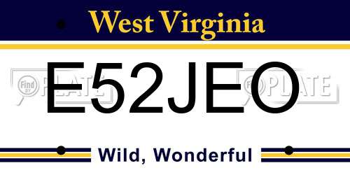 E52JEO West Virginia License Plate