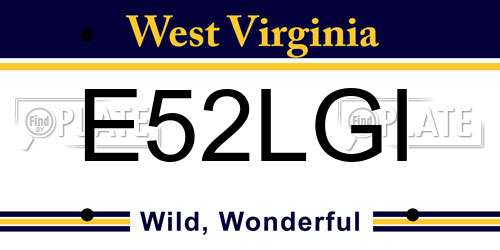 E52LGI West Virginia License Plate