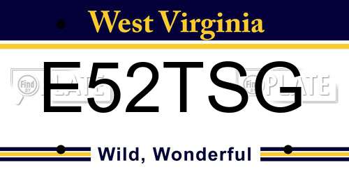 E52TSG West Virginia License Plate
