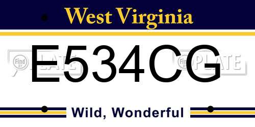 E534CG West Virginia License Plate