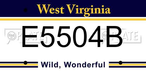 E5504B West Virginia License Plate