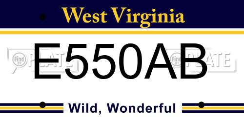 E550AB West Virginia License Plate