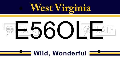 E56OLE West Virginia License Plate