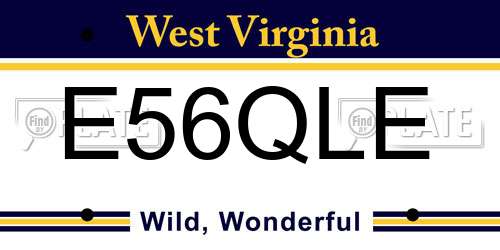 E56QLE West Virginia License Plate