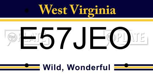 E57JEO West Virginia License Plate