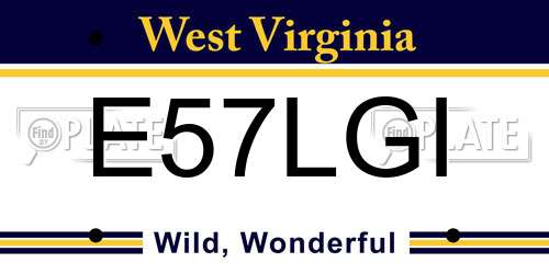 E57LGI West Virginia License Plate