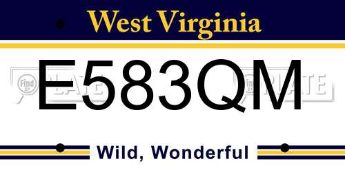 E583QM West Virginia License Plate