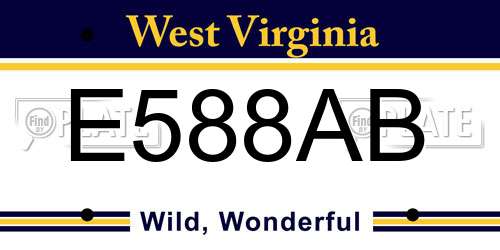 E588AB West Virginia License Plate