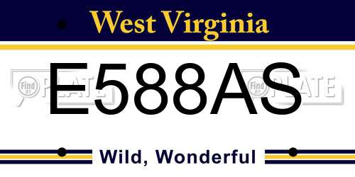 E588AS West Virginia License Plate