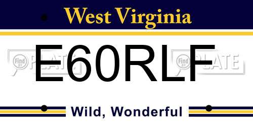 E60RLF West Virginia License Plate