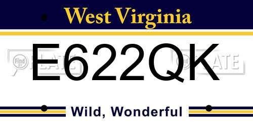 E622QK West Virginia License Plate