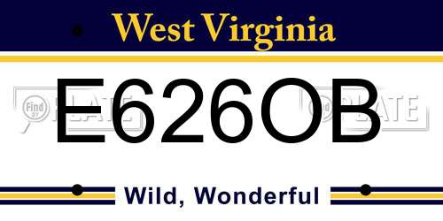 E626OB West Virginia License Plate