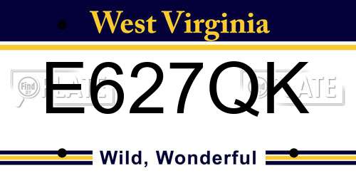 E627QK West Virginia License Plate