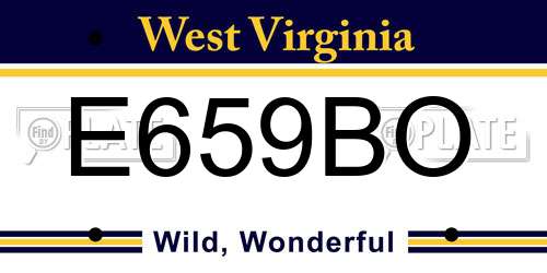 E659BO West Virginia License Plate