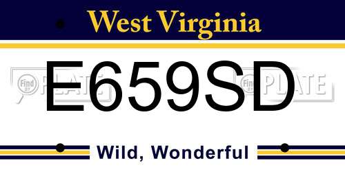E659SD West Virginia License Plate