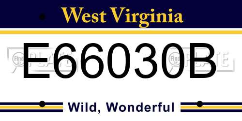 E66030B West Virginia License Plate