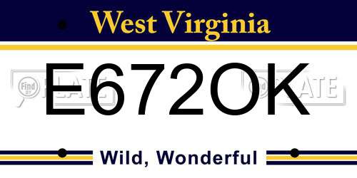 E672OK West Virginia License Plate