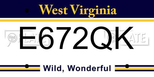 E672QK West Virginia License Plate