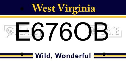 E676OB West Virginia License Plate