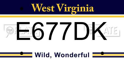 E677DK West Virginia License Plate
