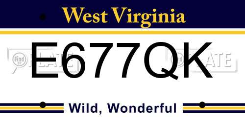 E677QK West Virginia License Plate