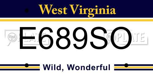 E689SO West Virginia License Plate