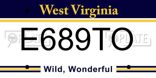 E689TO West Virginia License Plate
