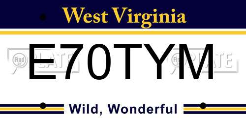 E70TYM West Virginia License Plate