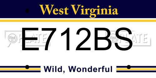 E712BS West Virginia License Plate