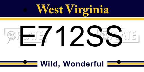 E712SS West Virginia License Plate