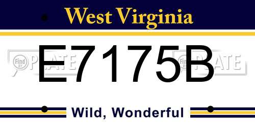E7175B West Virginia License Plate