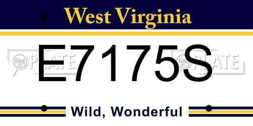 E7175S West Virginia License Plate