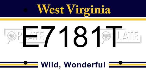 E7181T West Virginia License Plate