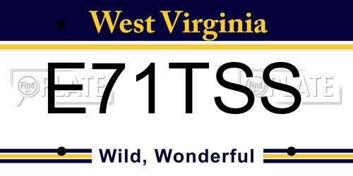 E71TSS West Virginia License Plate