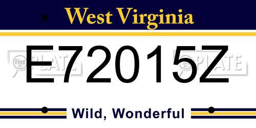 E72015Z West Virginia License Plate