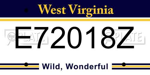 E72018Z West Virginia License Plate